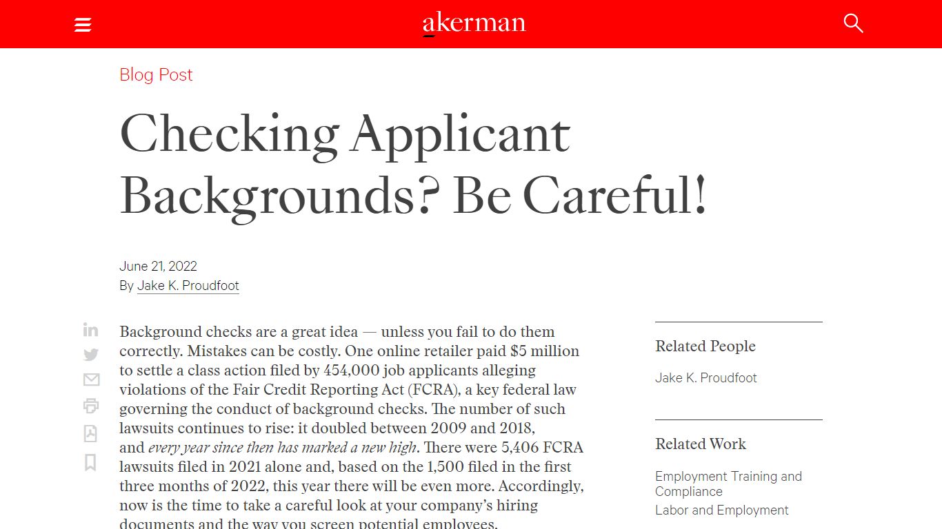 HR Def: Checking Applicant Backgrounds? Be Careful!